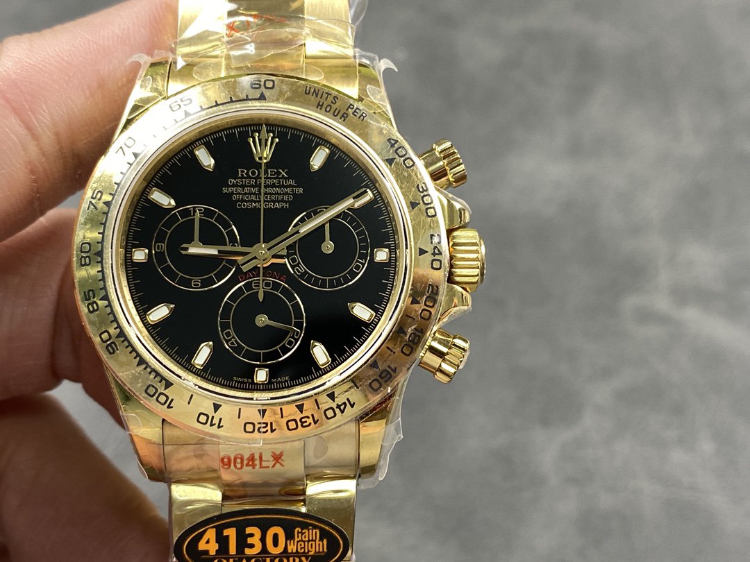 1:1 Super Clone Rolex Cosmograph Daytona 18K Yellow Gold Cal.4130 Move 1 1000076179-1.jpg