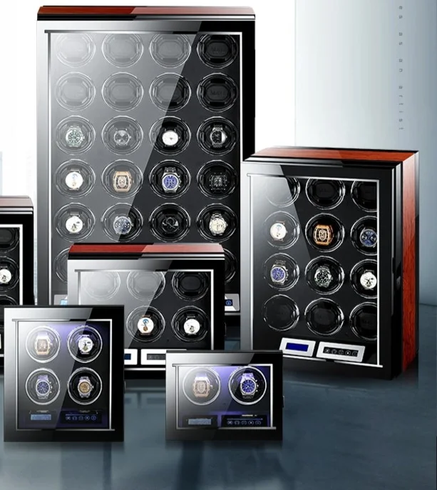 Luxury Automatic Watches Box With Mabuchi Motor LCD Touch Screen and Remote