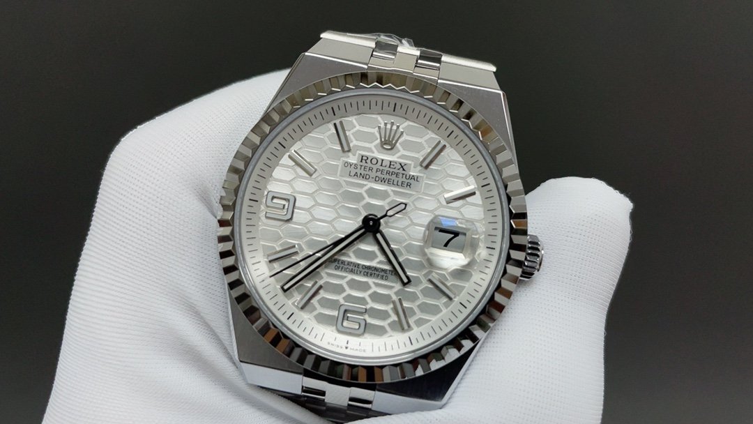 Rolex Oyster Perpetual Land-Dweller Silver Honeycomb 1:1 Superclone