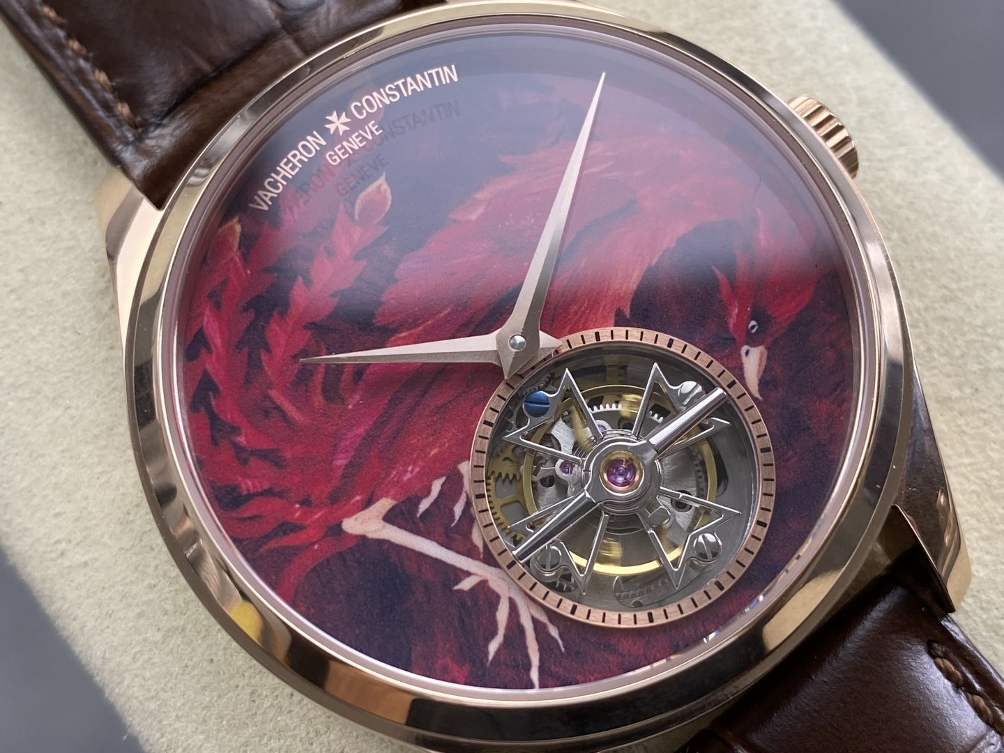 567-0904bf8aacb2a5e5f8336c09591cdb7365f5dddf52ca54cb4338b85bfb8e3b32 Vacheron Constantin Vermilion Sparrow Tourbillon 1:1 Superclone — 4F804A