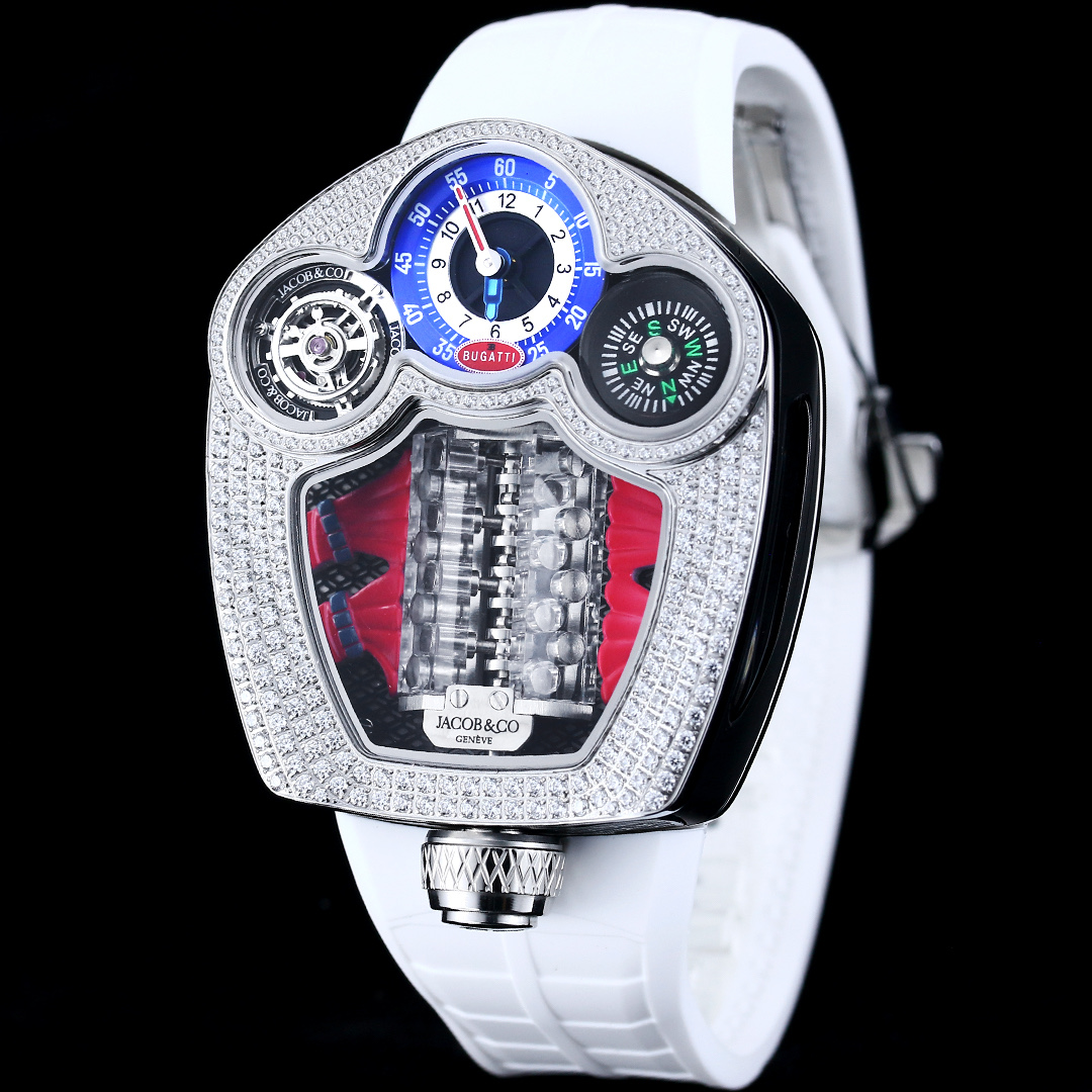 3561-f6771f990255eabf92115817c060c7c7a238e9bfdd16dd8c98f10267c47ace6a Jacob & Co. Bugatti Chiron Platinum Tourbillon Configuration 02A6C5 1:1 Superclone