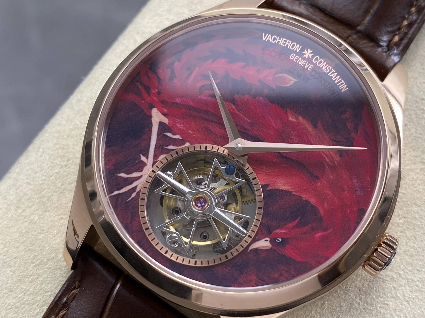 564-d941a6b15d7e888d8ffa44aad1318cf7c004786d3d90a45cc4308afa5b213556 Vacheron Constantin Vermilion Sparrow Tourbillon 1:1 Superclone — 4F804A