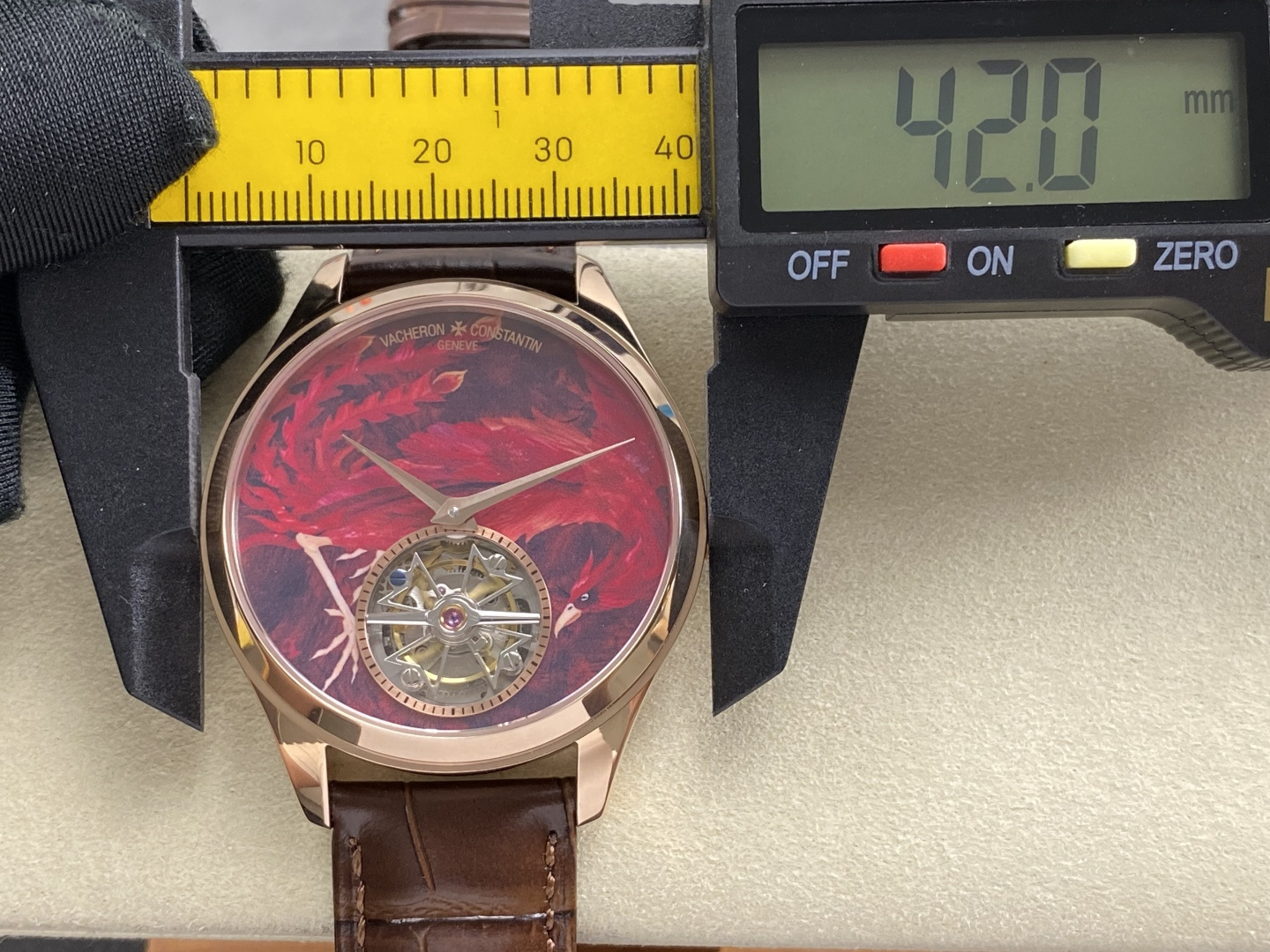 563-a2ae2026d65c3ffd358195c50bb7485ee4ec687247284b0b09ddc1f72a362845 Vacheron Constantin Vermilion Sparrow Tourbillon 1:1 Superclone — 4F804A
