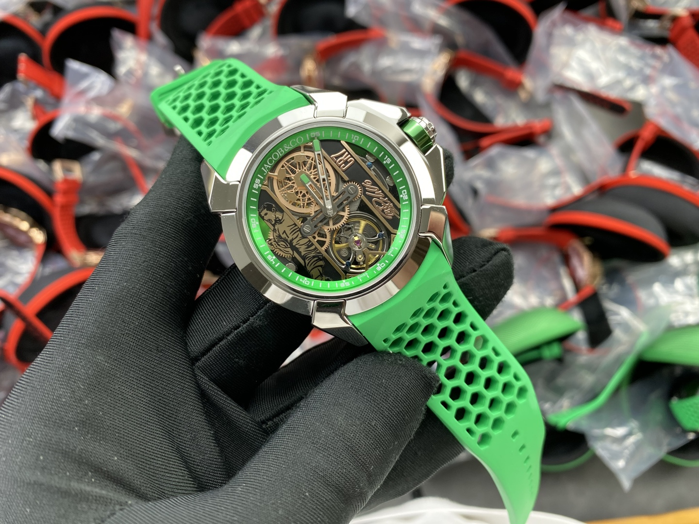 2391-343b4f390c76ce069cba618e363faf6c89738a3d5efc073617f06c3f4b99f482 Jacob & Co. Epic X Stainless steel Rubber strap 44 mm Configuration 3A4D75 1:1 Superclone