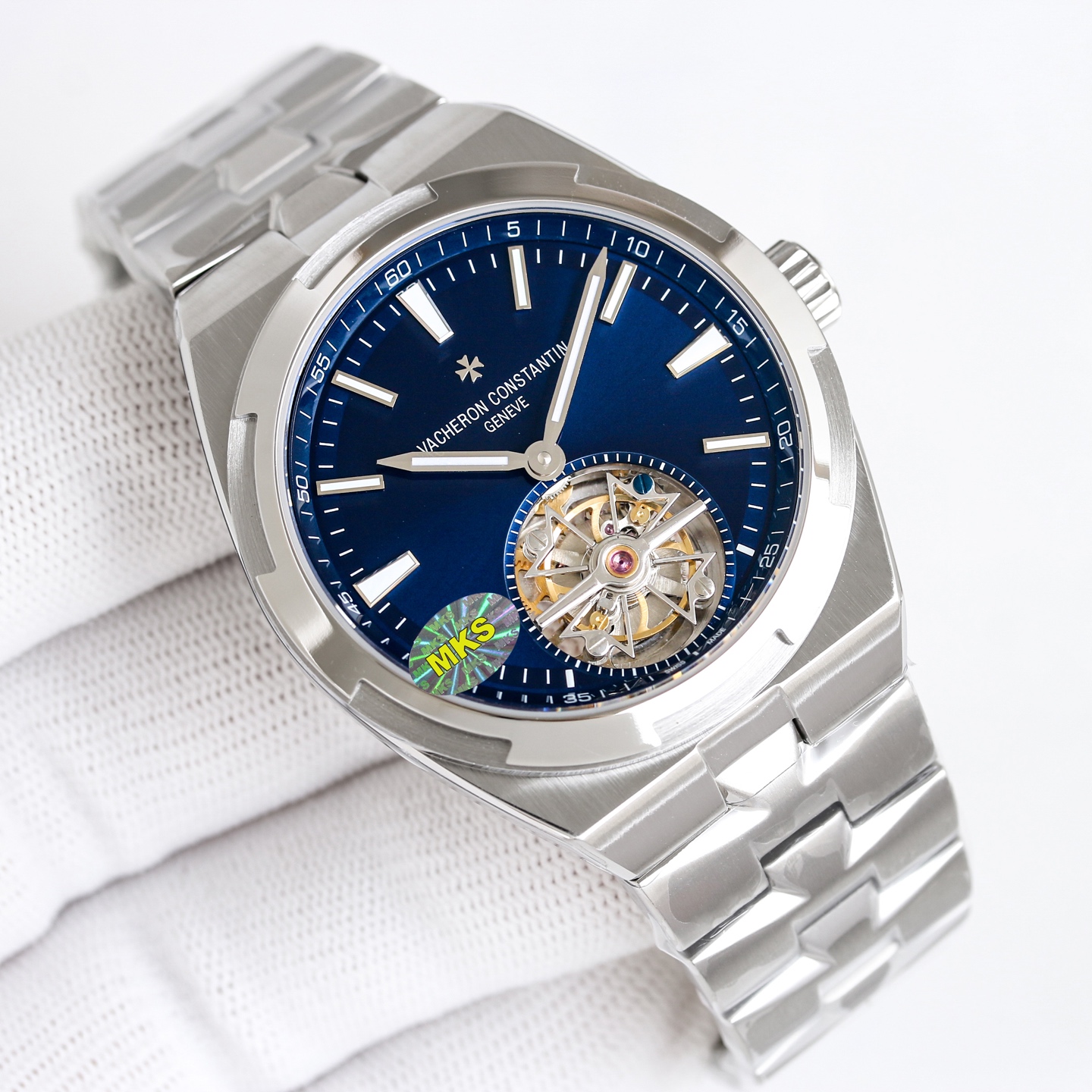 8451-c53118424f20213bdc4048710b3c768de341b2170f3754d176cdee48bb5b42ce Vacheron Constantin Overseas Stainless steel Blue 42.5X13.5 mm Tourbillon MKS Factory Configuration 159036 1:1 Superclone