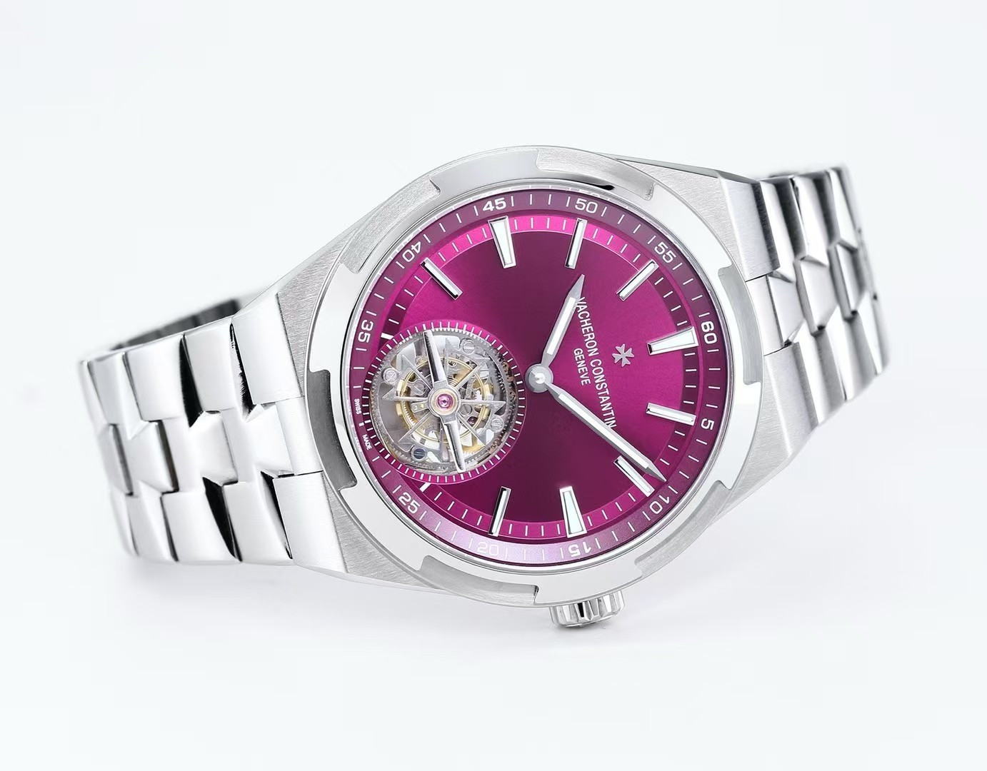 8459-849960908f4b198131e1f8a333058a3c12062c5aaaf2bca114ea353d3f99db7b Vacheron Constantin Overseas Stainless steel Blue 42.5X13.5 mm Tourbillon Configuration 5D7513 1:1 Superclone