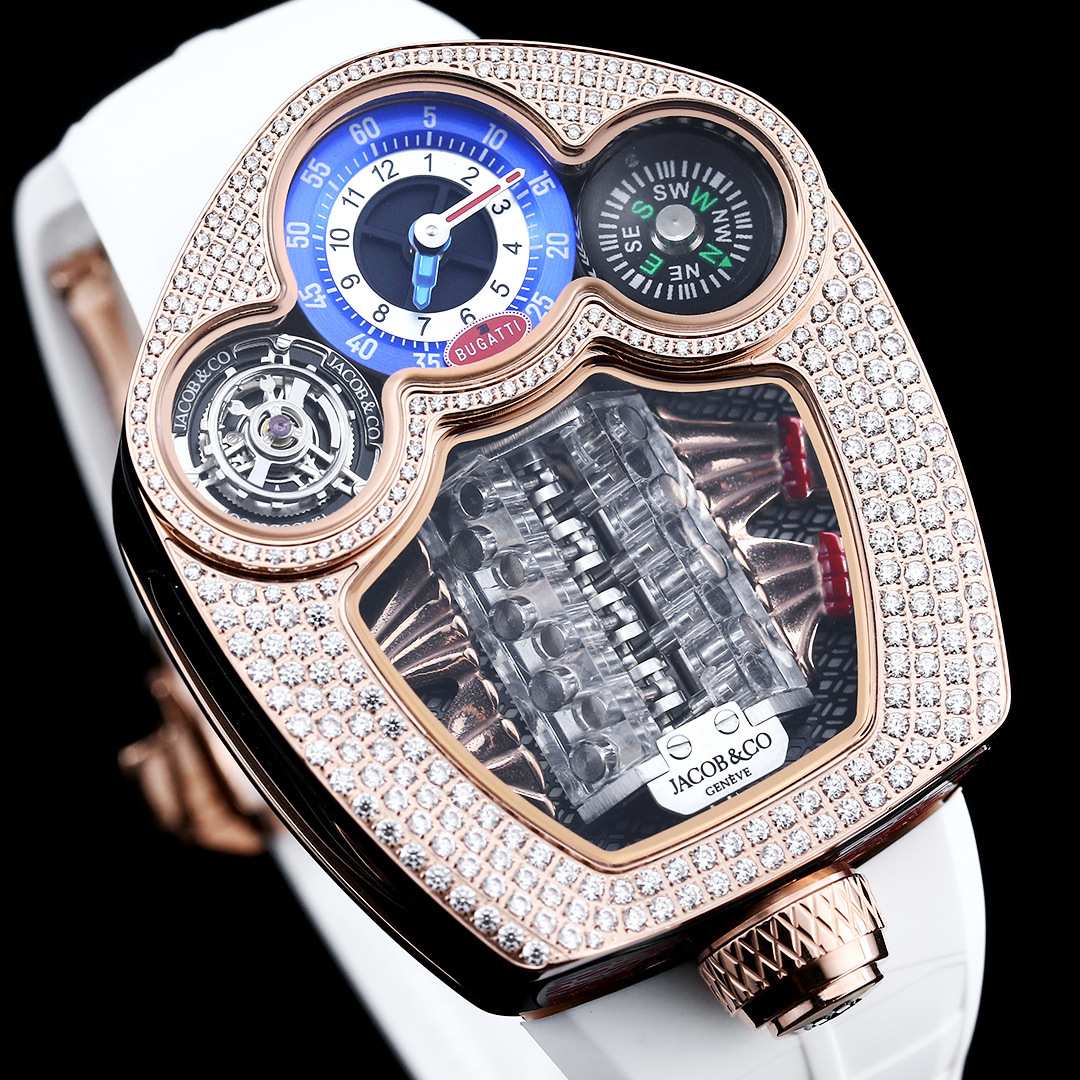 2655-4c64cbdb5e864968f09407a34bb03914c74674fc48c2139e14e81e35189a96ce Jacob & Co. Bugatti Chiron Platinum Tourbillon Configuration 26CFEF 1:1 Superclone