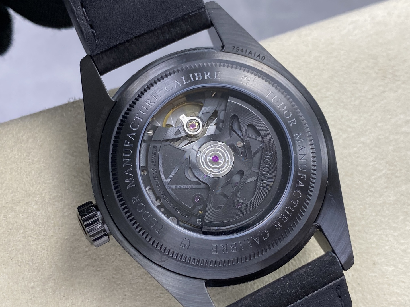 3977-4eb48524f17ffacf1dcfceafa19c90004e83693ca6726a3e7f4097d98d877db3 Tudor Black Bay Black Black Leather strap 41 mm Tourbillon GR Factory Configuration AC4E08 1:1 Superclone