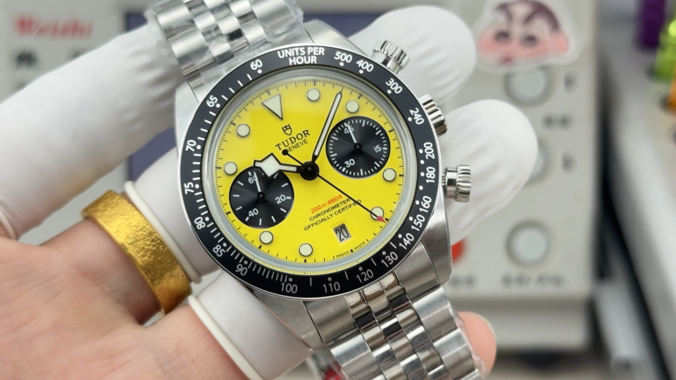 Tudor Black Bay Stainless steel Yellow dial Stainless-steel bracelet 39 mm Configuration 41C60D 1:1 Superclone