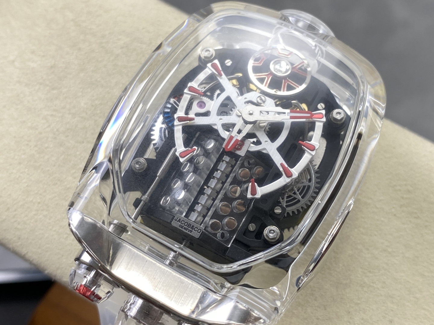 4997-8574b4f2503ad0982704e49792ceff261dad5cca87a042a8debe55d1d1b3cd43 Jacob & Co. Bugatti Chiron Platinum Configuration 69DCCE 1:1 Superclone