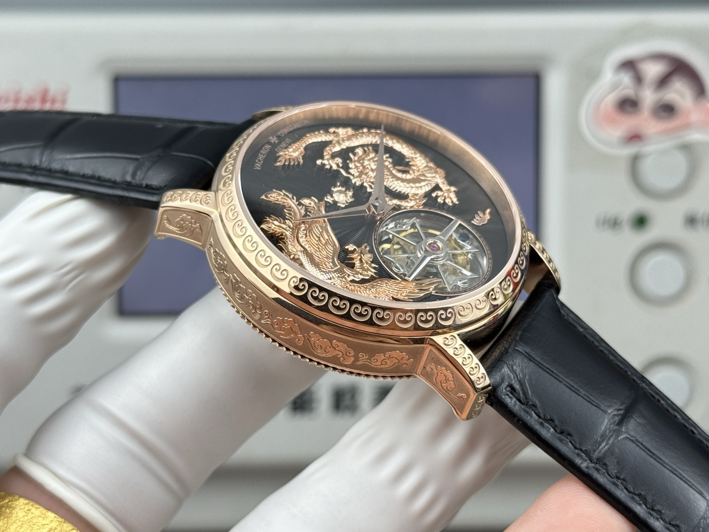 Vacheron Constantin Traditionnelle Rose-gold tone Black dial 41 mm Tourbillon Manual-wind ANT Factory Configuration 1185E8 1:1 Superclone