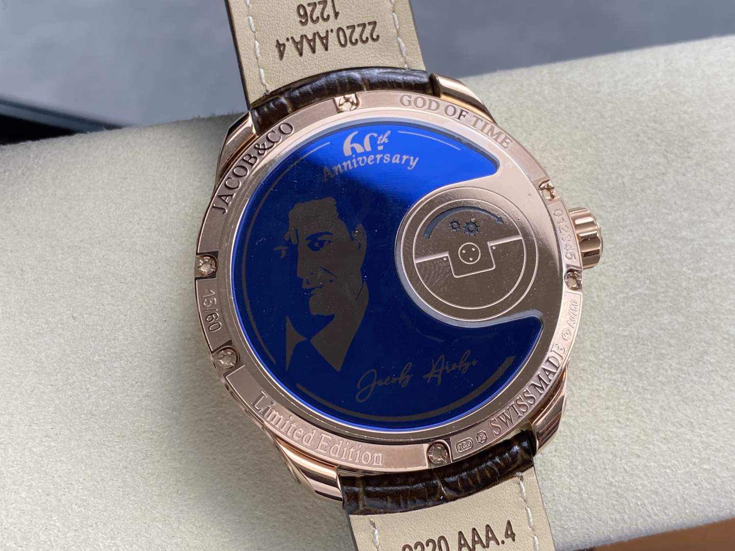 1975-f6045bfa287fe48a78f1292762c41dede129e2cbf17e4cd24d3280d06e572637 Jacob & Co. Astronomia Leather strap Tourbillon Configuration F25F11 1:1 Superclone