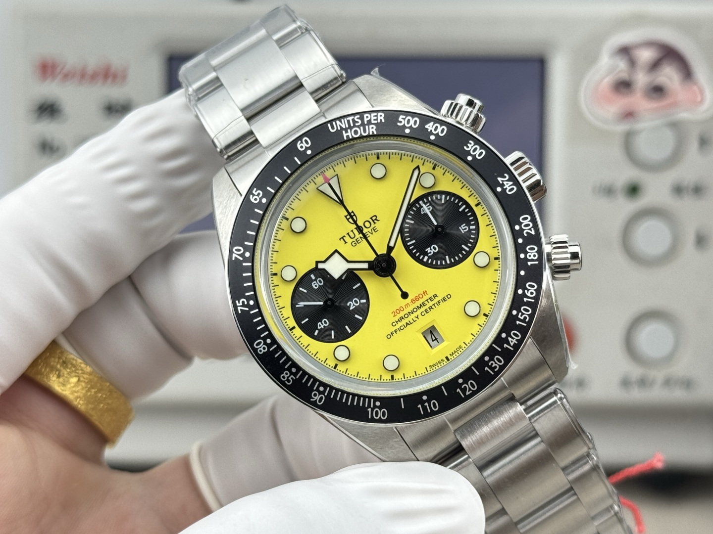 Tudor Black Bay Stainless steel Yellow dial Stainless-steel bracelet 39 mm Configuration 7A0347 1:1 Superclone