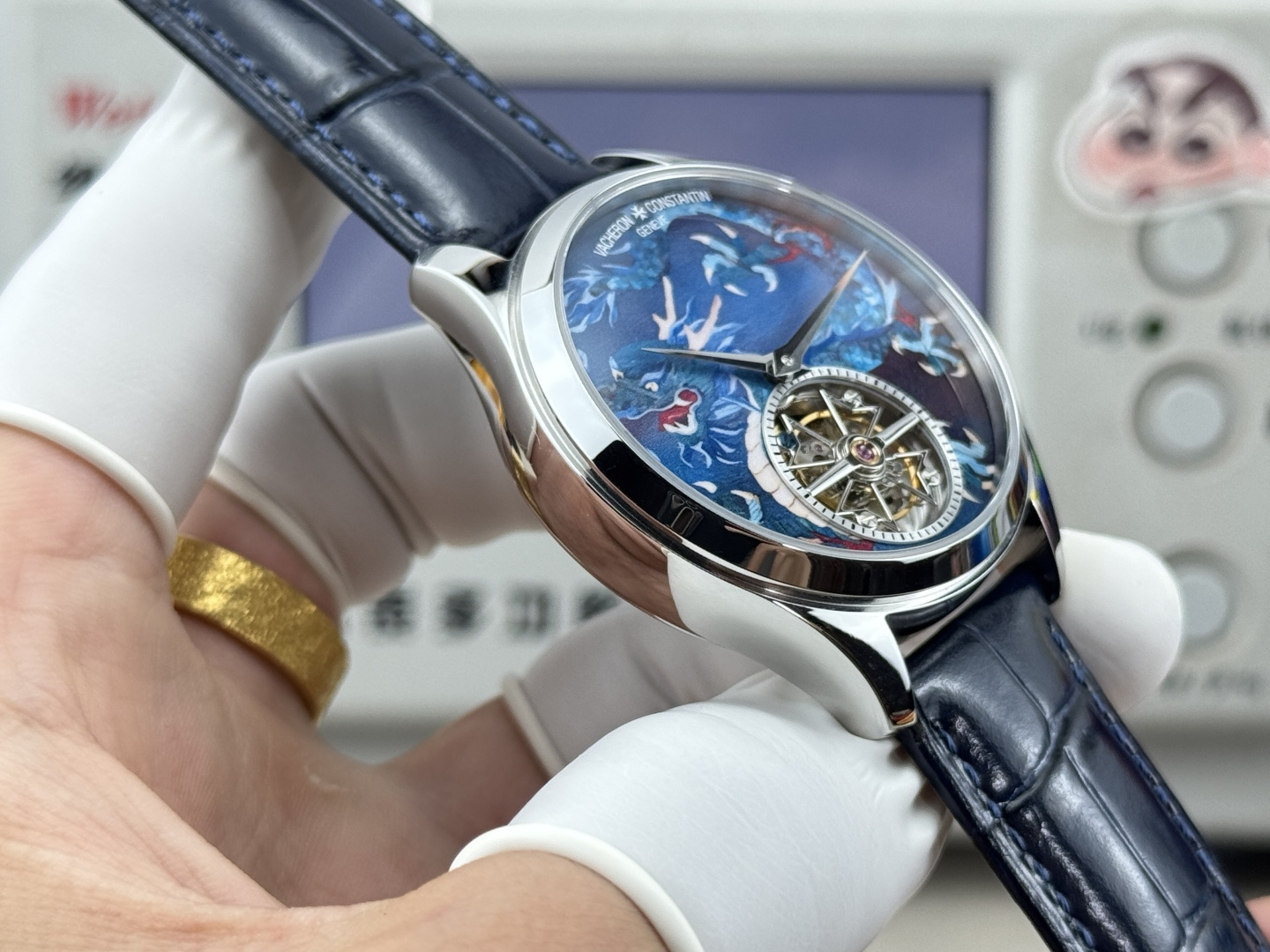 12229-92574582d126595c4558a7350fbc627eced1e521ca4f1f1eaa33148675a75392 Vacheron Constantin Overseas 42 mm Tourbillon Manual-wind ANT Factory Configuration A9C2B8 1:1 Superclone