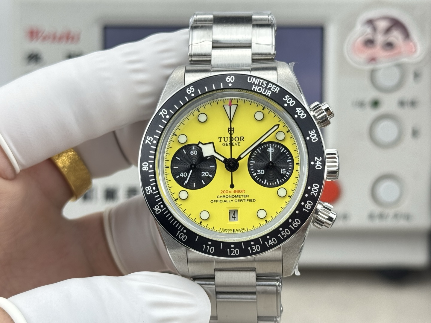 Tudor Black Bay Stainless steel Yellow dial Stainless-steel bracelet 39 mm Configuration 7A0347 1:1 Superclone