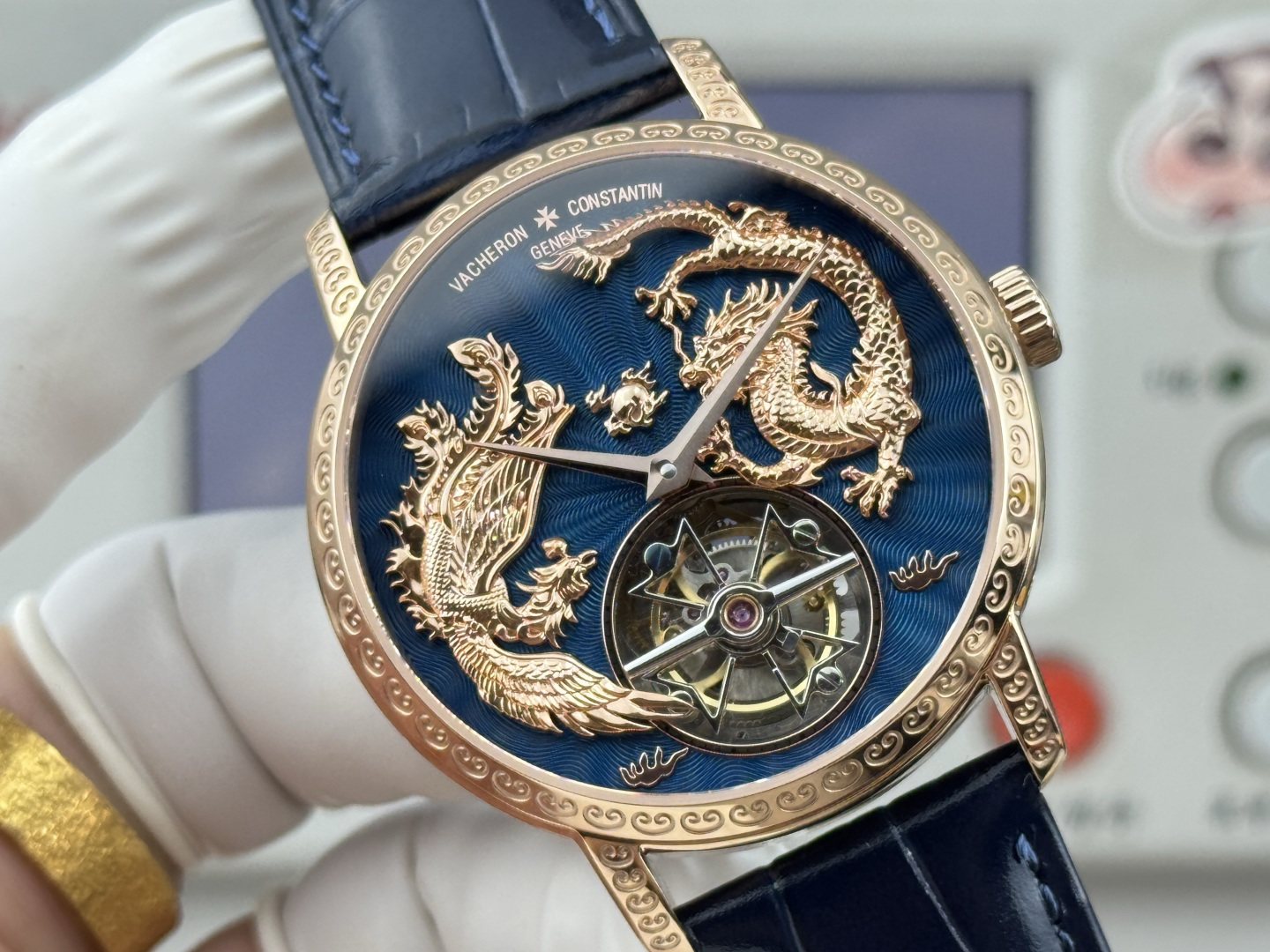 10123-3c35901f817697e9de2007c33ae4d9016f2e5ab0294036ab697e45e8864fec37 Vacheron Constantin Traditionnelle Rose-gold tone Black dial 41 mm Tourbillon Manual-wind ANT Factory Configuration F0C47A 1:1 Superclone
