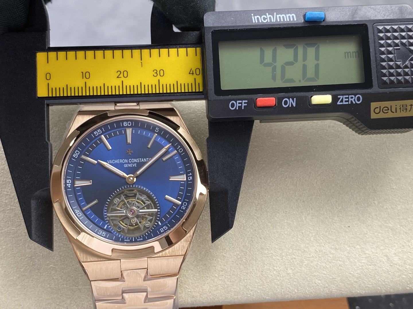 2667-1f5337831d5ed458b9340076247b2e10bf8e8564453d3299b2a4983aaa61cdbc Vacheron Constantin Overseas Stainless steel Blue 42.5X13.5 mm Tourbillon Configuration 1DD77B 1:1 Superclone