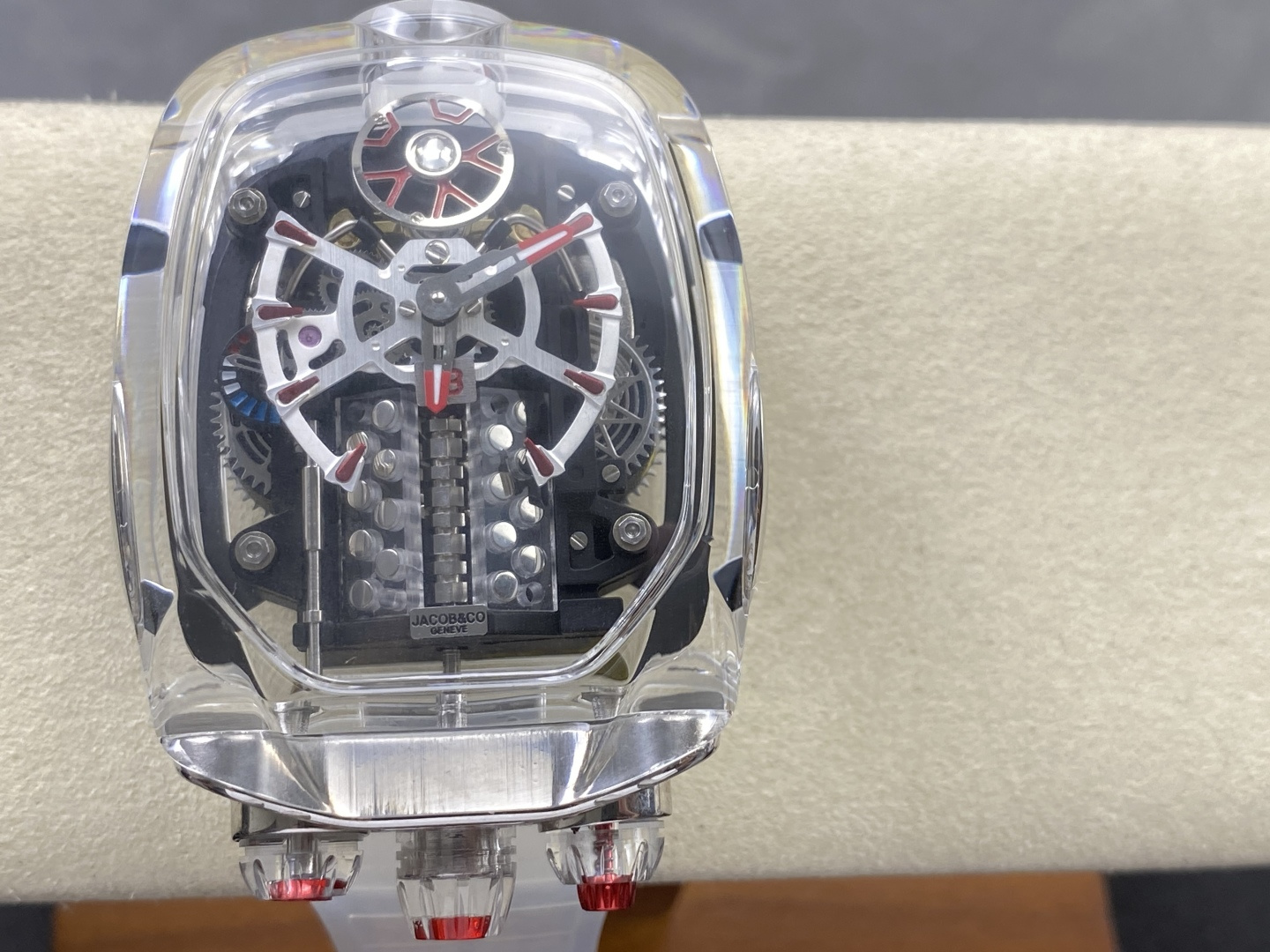 4995-53bd09345836eb9c3c6b044a2524a142385baf1a970e08203984e8f69082691d Jacob & Co. Bugatti Chiron Platinum Configuration 69DCCE 1:1 Superclone