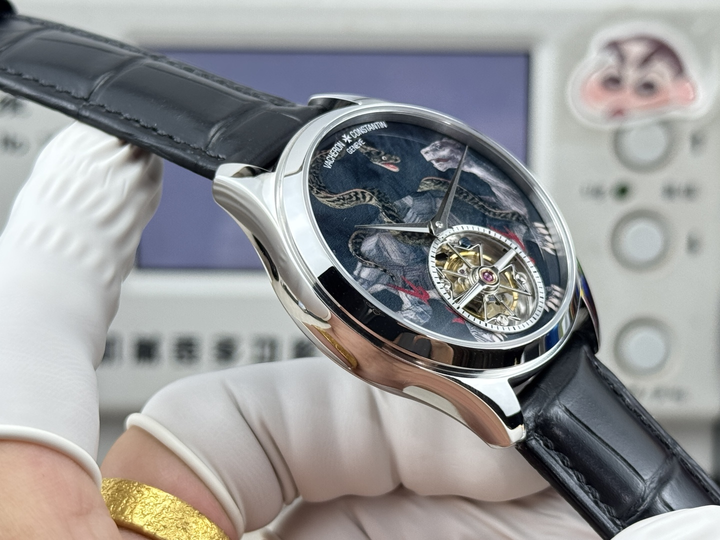 14052-93455284341fbfd3dd287dc88ac0eb72b169c9b1c7032d7e45aa6cc9558a670f Vacheron Constantin Overseas 42 mm Tourbillon Manual-wind ANT Factory Configuration A196FF 1:1 Superclone