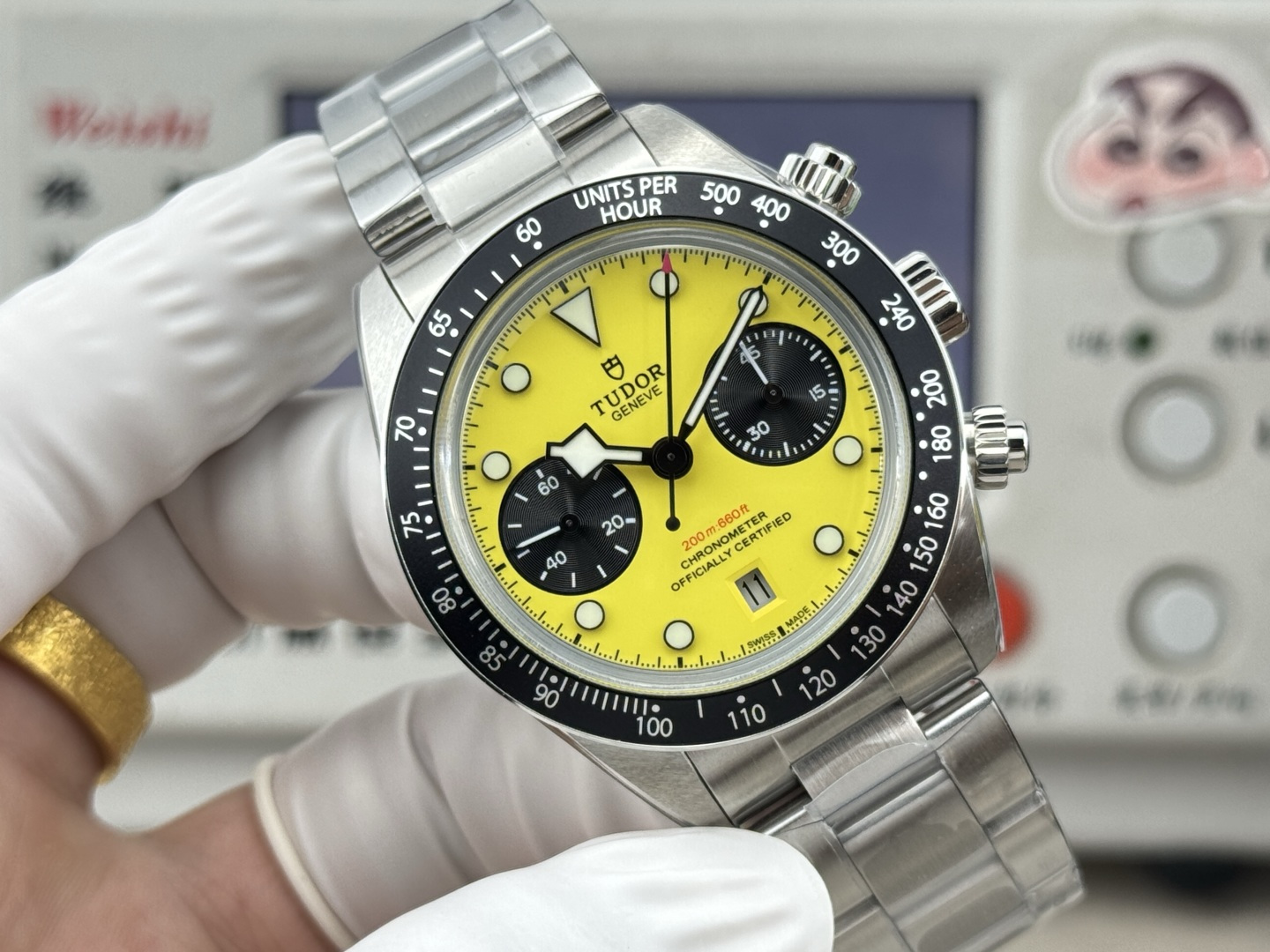 Tudor Black Bay Stainless steel Yellow dial Stainless-steel bracelet 39 mm Configuration 3F92B8 1:1 Superclone
